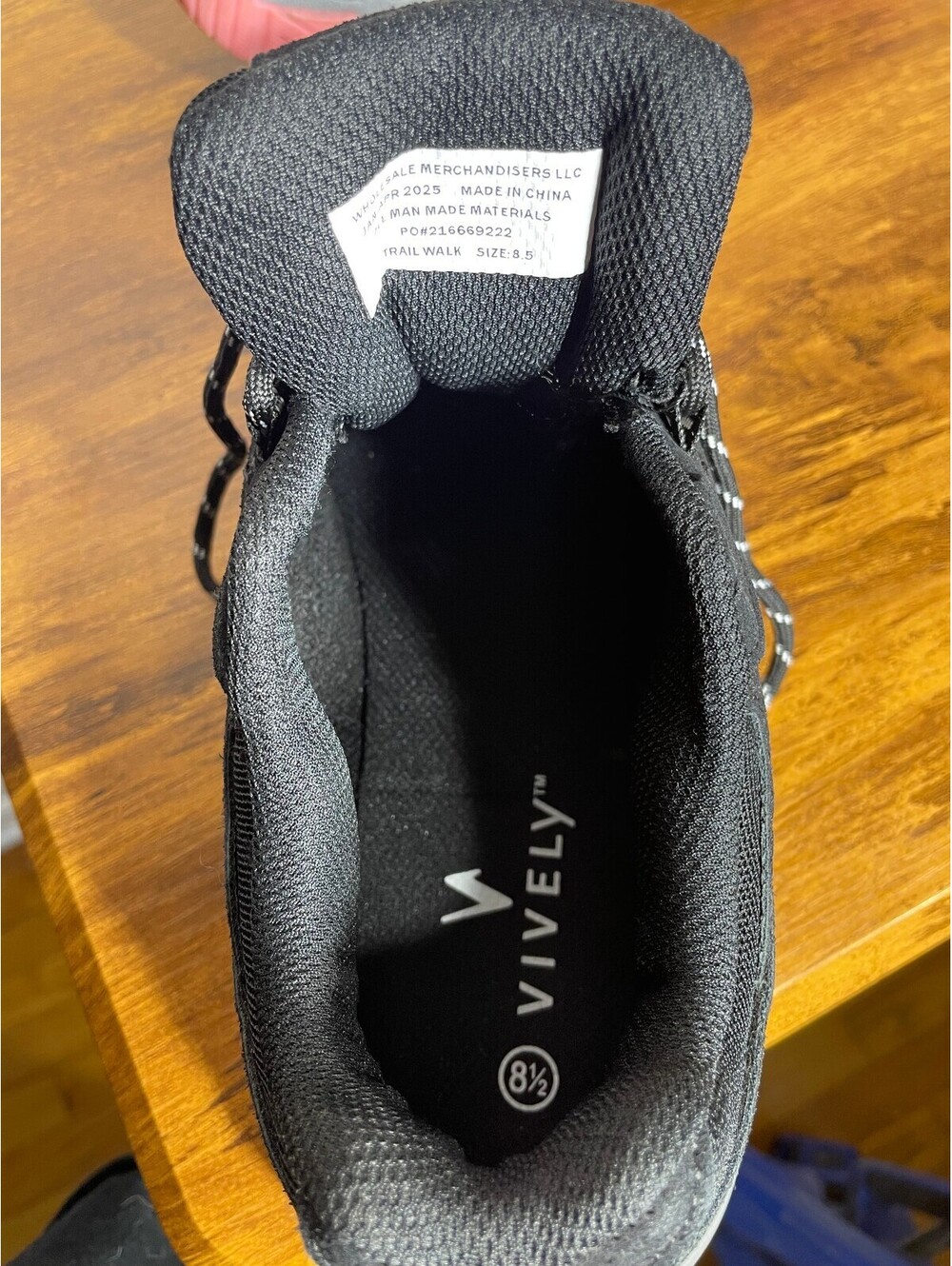 New Vively Trail Walk Sneakers Black Pink Grey Chunky Athletic Shoes Sz 8.5 - Picture 2 of 7